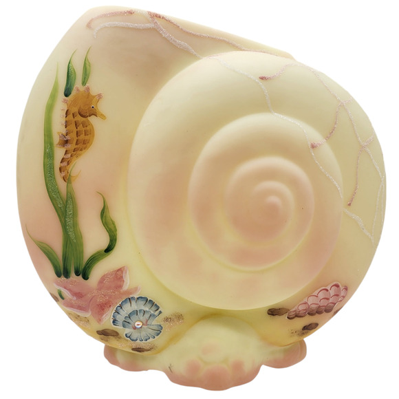 Fenton Other - FENTON ART GLASS -Frank Fenton Memorial Vase – 2006 – Burmese w/Sea Horses